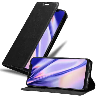 Cadorabo Ohišje, združljivo z Xiaomi Mi 8 v nočna črna - Zaščitni ovitek z magnetnim zapiranjem, stoječo funkcijo in režo za kartice