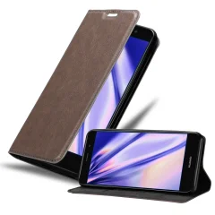 Cadorabo Ohišje, združljivo z Huawei Y7 PRIME 2017 v kavovinsko rdeča - Zaščitni ovitek z magnetnim zapiranjem, stoječo funkcijo in režo za kartice