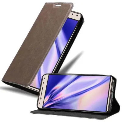 Cadorabo Ohišje, združljivo z Alcatel 5 v kavovinsko rdeča - Zaščitni ovitek z magnetnim zapiranjem, stoječo funkcijo in režo za kartice