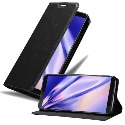 Cadorabo Ohišje, združljivo z HTC U12 PLUS v nočna črna - Zaščitni ovitek z magnetnim zapiranjem, stoječo funkcijo in režo za kartice