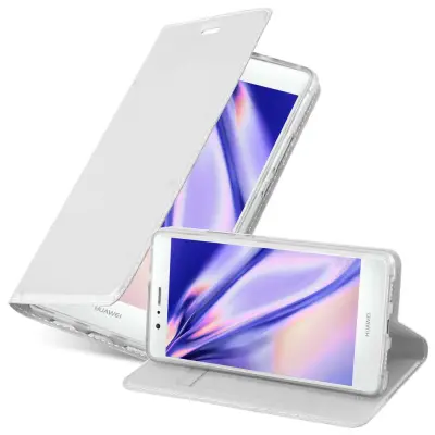 CADORABO Huawei P9 LITE 2016/G9 LITE v klasično srebrno - Zaščitni ovitek z magnetnim zapiranjem, stoječo funkcijo in režo za kartice