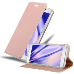 Cadorabo Ohišje, združljivo z Samsung Galaxy NOTE 5 v klasična rožnata zlata - Zaščitni ovitek z magnetnim zapiranjem, stoječo funkcijo in režo za kartice