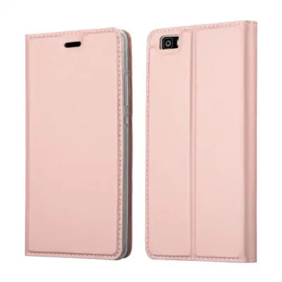 CADORABO Huawei P8 LITE 2015 v klasična rožnata zlata - Zaščitni ovitek z magnetnim zapiranjem, stoječo funkcijo in režo za kartice