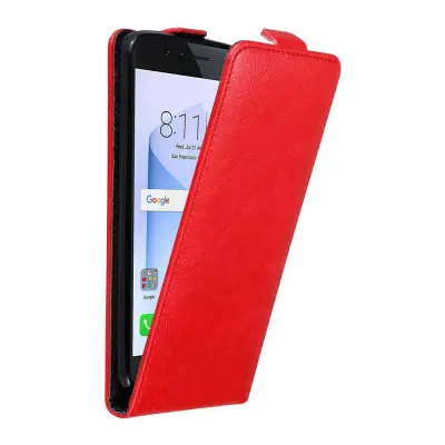 Cadorabo Ohišje, združljivo z Honor 8 / 8 PREMIUM v rdeče jabolko - Zaščitni ovitek v obliki flipa z magnetnim zapiranjem