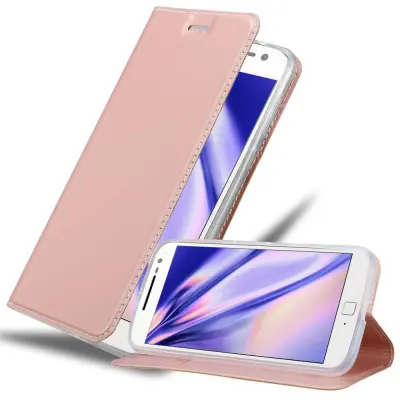 CADORABO Motorola MOTO G4/G4 PLUS v klasična rožnata zlata - Zaščitni ovitek z magnetnim zapiranjem, stoječo funkcijo in režo za kartice