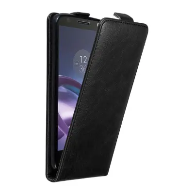 Cadorabo Ohišje, združljivo z Motorola MOTO Z v nočna črna - Zaščitni ovitek v obliki flipa z magnetnim zapiranjem