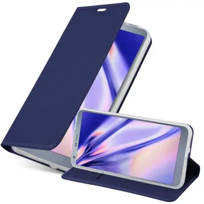 Cadorabo Ohišje, združljivo z LG G6 v klasična temno modra - Zaščitni ovitek z magnetnim zapiranjem, stoječo funkcijo in režo za kartice