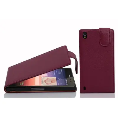 Cadorabo Ohišje, združljivo z Huawei ASCEND P7 v pastelno vijolično - Zaščitni ovitek v obliki flipa iz teksturiranega umetnega usnja