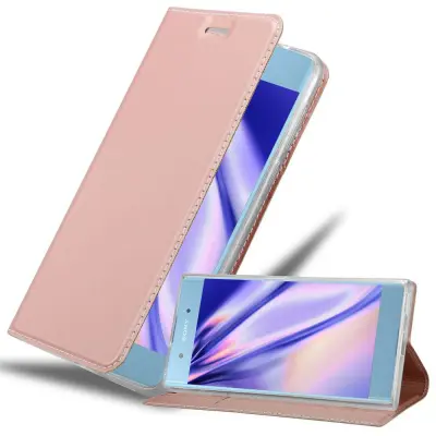 CADORABO Sony Xperia XA1 PLUS v klasična rožnata zlata - Zaščitni ovitek z magnetnim zapiranjem, stoječo funkcijo in režo za kartice