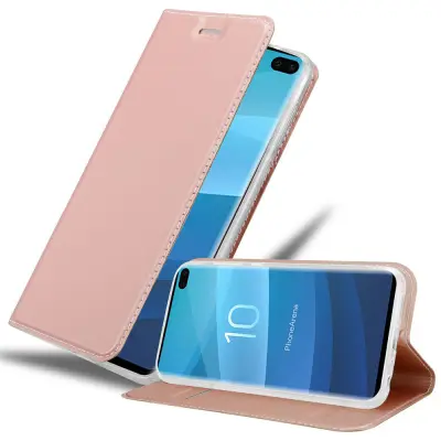 CADORABO Samsung Galaxy S10 PLUS v klasična rožnata zlata - Zaščitni ovitek z magnetnim zapiranjem, stoječo funkcijo in režo za kartice
