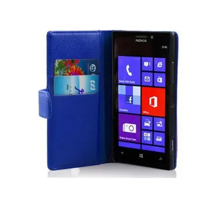 Cadorabo Ohišje, združljivo z Nokia Lumia 925 v mornarsko modra - Zaščitni ovitek iz teksturiranega umetnega usnja in žep za kartice