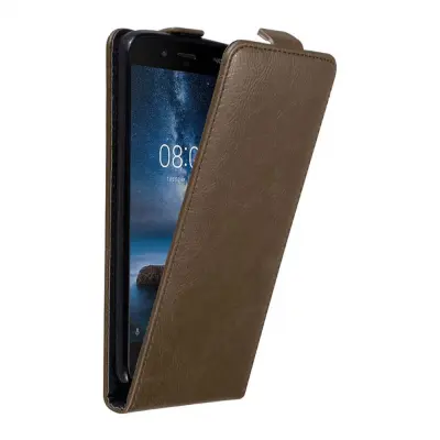 Cadorabo Ohišje, združljivo z Nokia 8 2017 v kava rjava - Zaščitni ovitek v obliki flipa z magnetnim zapiranjem