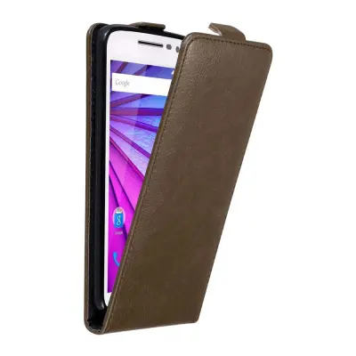Cadorabo Ohišje, združljivo z Motorola MOTO G3 v kava rjava - Zaščitni ovitek v obliki flipa z magnetnim zapiranjem