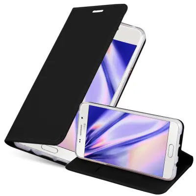Cadorabo Ohišje, združljivo z Samsung Galaxy A3 2016 v klasična črna - Zaščitni ovitek z magnetnim zapiranjem, stoječo funkcijo in režo za kartice
