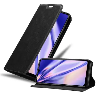 Cadorabo Ohišje, združljivo z WIKO VIEW 4 v nočna črna - Zaščitni ovitek z magnetnim zapiranjem, stoječo funkcijo in režo za kartice