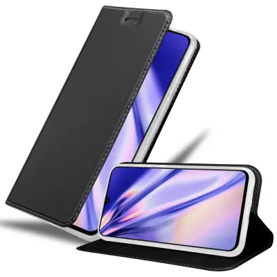 Cadorabo Ohišje, združljivo z Samsung Galaxy A90 5G v klasična črna - Zaščitni ovitek z magnetnim zapiranjem, stoječo funkcijo in režo za kartice