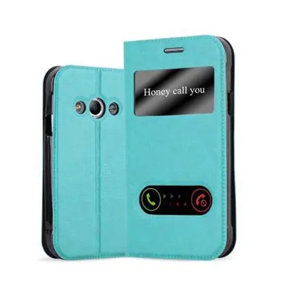 CADORABO Samsung Galaxy XCover 3 v mint turquoise - Zaščitni ovitek z magnetnim zapiranjem, stoječo funkcijo in 2 okencema za gledanje