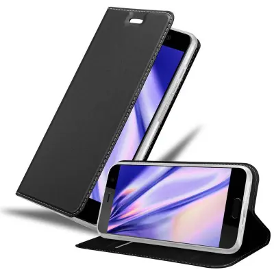 Cadorabo Ohišje, združljivo z HTC U PLAY v klasična črna - Zaščitni ovitek z magnetnim zapiranjem, stoječo funkcijo in režo za kartice