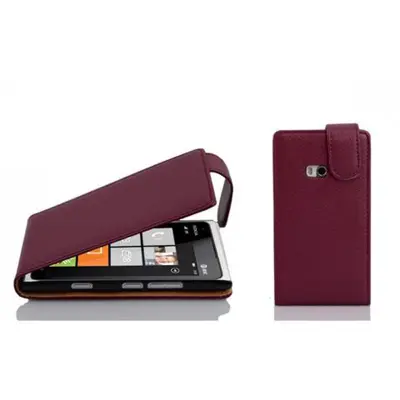 Cadorabo Ohišje, združljivo z Nokia Lumia 900 v pastelno vijolično - Zaščitni ovitek v obliki flipa iz teksturiranega umetnega usnja