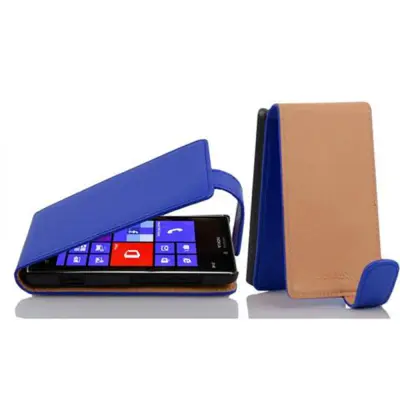 Cadorabo Ohišje, združljivo z Nokia Lumia 925 v mornarsko modra - Zaščitni ovitek v obliki flipa iz teksturiranega umetnega usnja