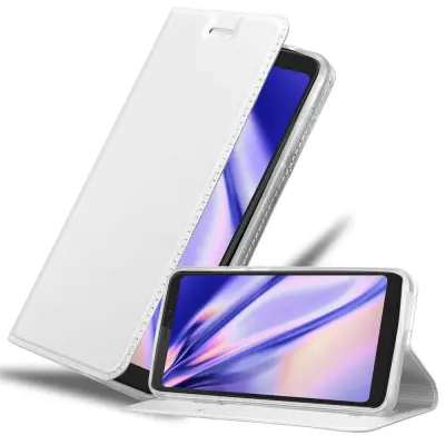 Cadorabo Ohišje, združljivo z WIKO VIEW v klasično srebrno - Zaščitni ovitek z magnetnim zapiranjem, stoječo funkcijo in režo za kartice