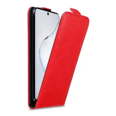Cadorabo Ohišje, združljivo z Samsung Galaxy NOTE 10 v rdeče jabolko - Zaščitni ovitek v obliki flipa z magnetnim zapiranjem