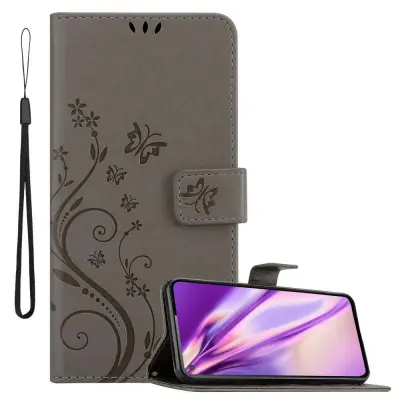 CADORABO Samsung Galaxy A60/M40 v klasična črna - ovitek v cvetličnem dizajnu z magnetnim zapiranjem, stoječo funkcijo in režami za kartice
