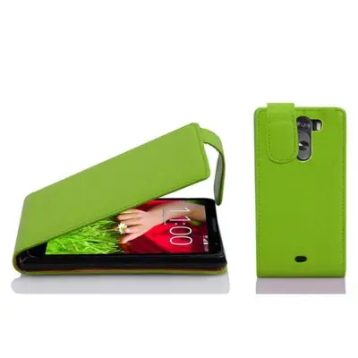 Cadorabo Ohišje, združljivo z LG G2 MINI v jabolčno zelena - Zaščitni ovitek v obliki flipa iz teksturiranega umetnega usnja