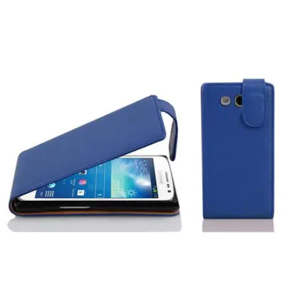 Cadorabo Ohišje, združljivo z Samsung Galaxy EXPRESS 2 v mornarsko modra - Zaščitni ovitek v obliki flipa iz teksturiranega umetnega usnja