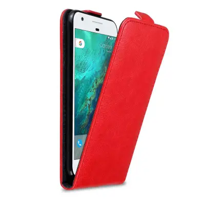 Cadorabo Ohišje, združljivo z Google PIXEL v rdeče jabolko - Zaščitni ovitek v obliki flipa z magnetnim zapiranjem