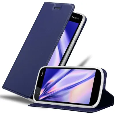 Cadorabo Ohišje, združljivo z Nokia 1 2018 v klasična temno modra - Zaščitni ovitek z magnetnim zapiranjem, stoječo funkcijo in režo za kartice