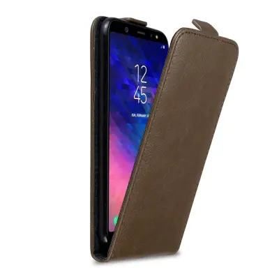 Cadorabo Ohišje, združljivo z Samsung Galaxy A6 PLUS 2018 v kava rjava - Zaščitni ovitek v obliki flipa z magnetnim zapiranjem