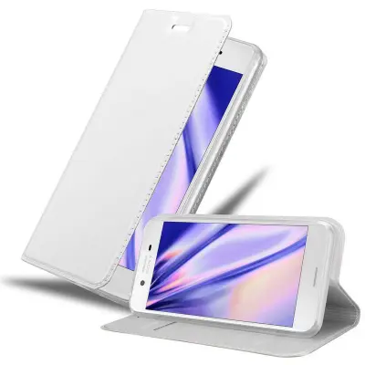 Cadorabo Ohišje, združljivo z Sony Xperia X v klasično srebrno - Zaščitni ovitek z magnetnim zapiranjem, stoječo funkcijo in režo za kartice