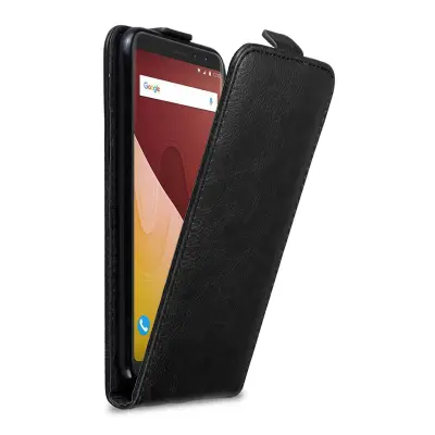 Cadorabo Ohišje, združljivo z WIKO VIEW PRIME v nočna črna - Zaščitni ovitek v obliki flipa z magnetnim zapiranjem