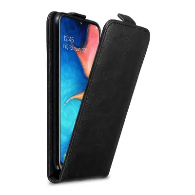 Cadorabo Ohišje, združljivo z Samsung Galaxy A10e / A20e v nočna črna - Zaščitni ovitek v obliki flipa z magnetnim zapiranjem