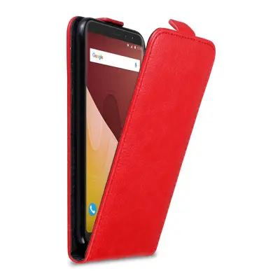 Cadorabo Ohišje, združljivo z WIKO VIEW PRIME v rdeče jabolko - Zaščitni ovitek v obliki flipa z magnetnim zapiranjem