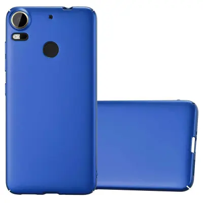 Cadorabo Case, združljiv s HTC v kovinski modri barvi - trdi zaščitni pokrov v kovinskem videzu pred praskami in udarci