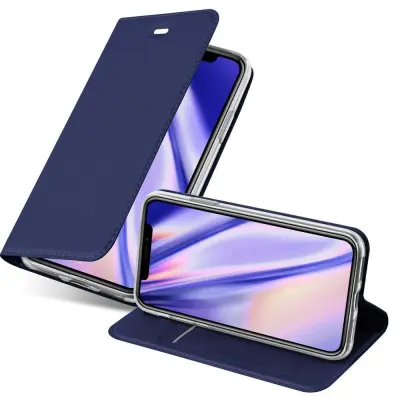 Cadorabo Ohišje, združljivo z Apple iPhone XS MAX v klasična temno modra - Zaščitni ovitek z magnetnim zapiranjem, stoječo funkcijo in režo za kartice
