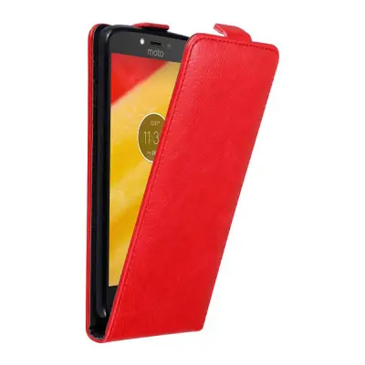 Cadorabo Ohišje, združljivo z Motorola MOTO C PLUS v rdeče jabolko - Zaščitni ovitek v obliki flipa z magnetnim zapiranjem