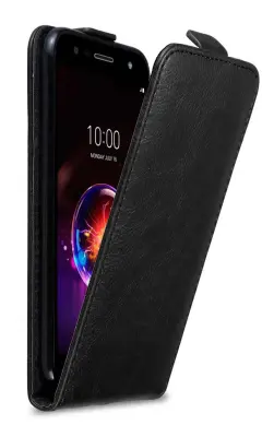 Cadorabo Ohišje, združljivo z LG X POWER 3 v nočna črna - Zaščitni ovitek v obliki flipa z magnetnim zapiranjem