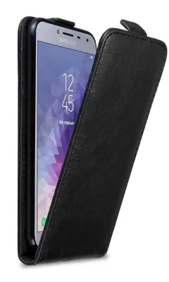 Cadorabo Ohišje, združljivo z Samsung Galaxy J4 2018 v nočna črna - Zaščitni ovitek v obliki flipa z magnetnim zapiranjem