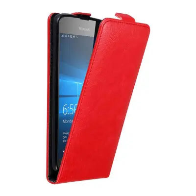Cadorabo Ohišje, združljivo z Nokia Lumia 650 v rdeče jabolko - Zaščitni ovitek v obliki flipa z magnetnim zapiranjem