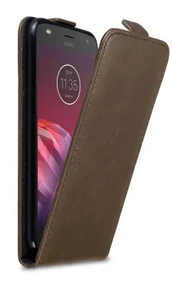 Cadorabo Ohišje, združljivo z Motorola MOTO Z2 PLAY / Z2 FORCE v kava rjava - Zaščitni ovitek v obliki flipa z magnetnim zapiranjem