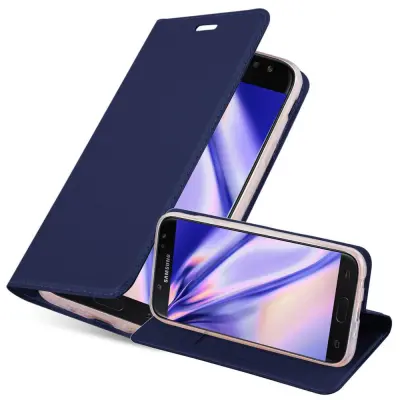 CADORABO Samsung Galaxy J5 2017 v klasična temno modra - Zaščitni ovitek z magnetnim zapiranjem, stoječo funkcijo in režo za kartice