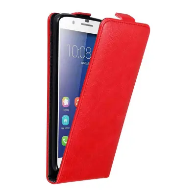 Cadorabo Ohišje, združljivo z Honor 6 PLUS v rdeče jabolko - Zaščitni ovitek v obliki flipa z magnetnim zapiranjem