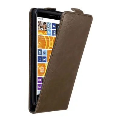 Cadorabo Ohišje, združljivo z Nokia Lumia 830 v kava rjava - Zaščitni ovitek v obliki flipa z magnetnim zapiranjem