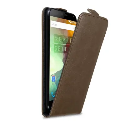 Cadorabo Ohišje, združljivo z OnePlus 2 v kava rjava - Zaščitni ovitek v obliki flipa z magnetnim zapiranjem