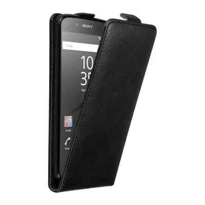 Cadorabo Ohišje, združljivo z Sony Xperia Z5 v nočna črna - Zaščitni ovitek v obliki flipa z magnetnim zapiranjem