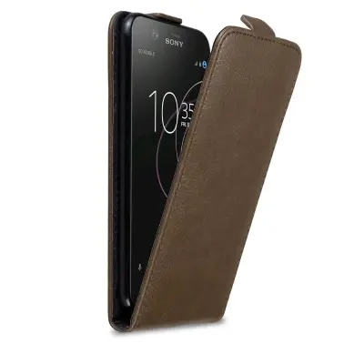 Cadorabo Ohišje, združljivo z Sony Xperia XZ1 v kava rjava - Zaščitni ovitek v obliki flipa z magnetnim zapiranjem