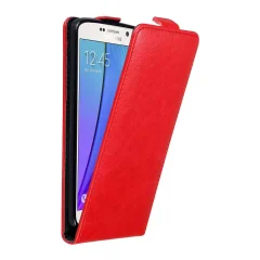 Cadorabo Ohišje, združljivo z Samsung Galaxy NOTE 5 v rdeče jabolko - Zaščitni ovitek v obliki flipa z magnetnim zapiranjem